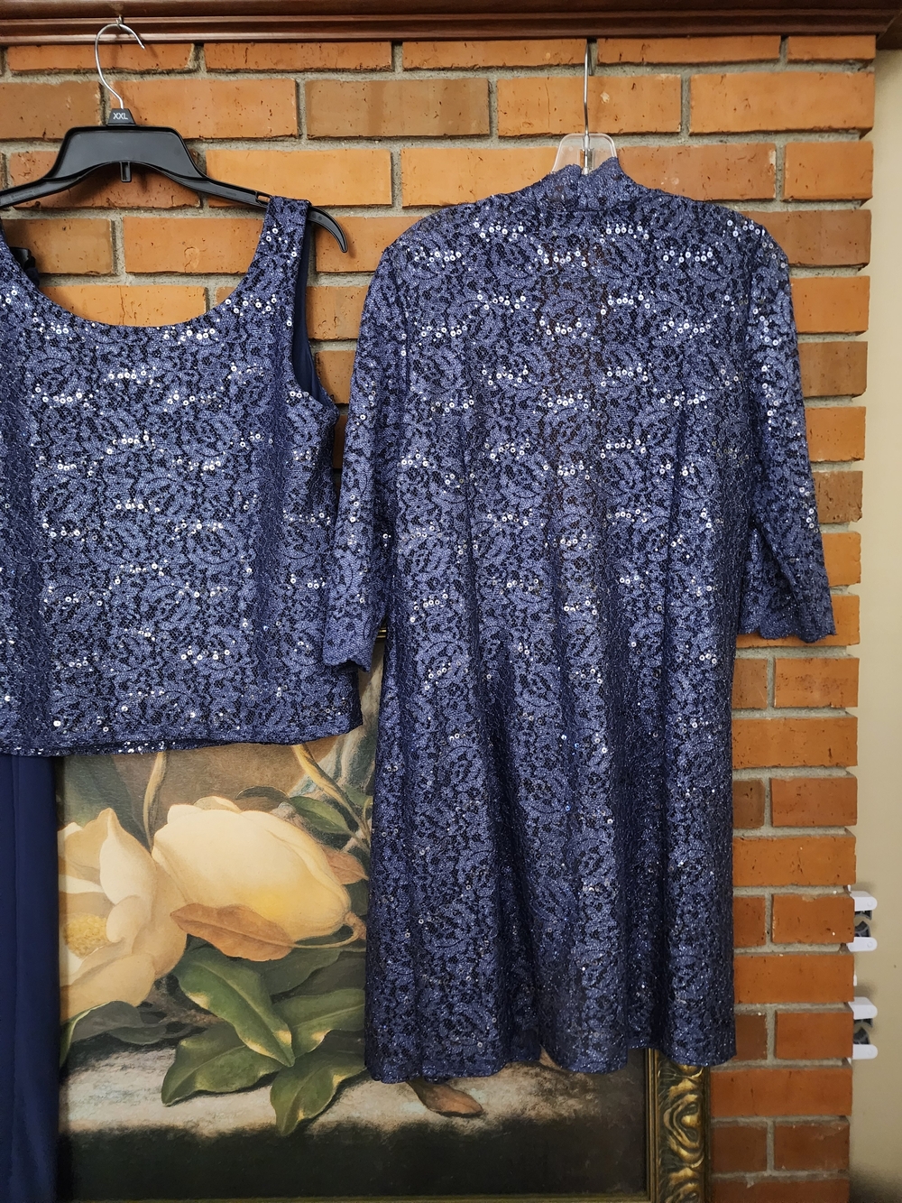 R & M Richards Navy Sequin Tank, Jacket & Pants Set 6P - Picture 10 of 10